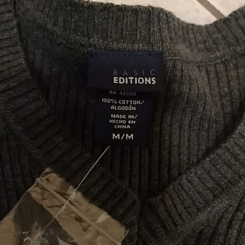 Basic Edition Rib V Neck Sweater Size M - Picture 4 of 6